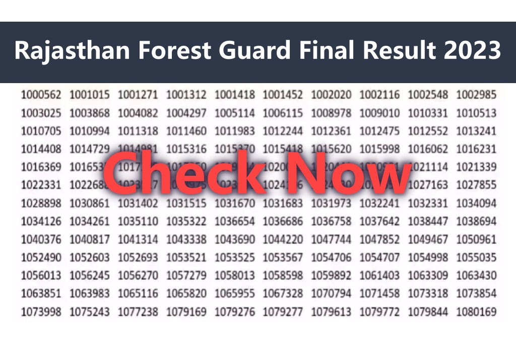 Rajasthan Forest Guard Final Result 2023